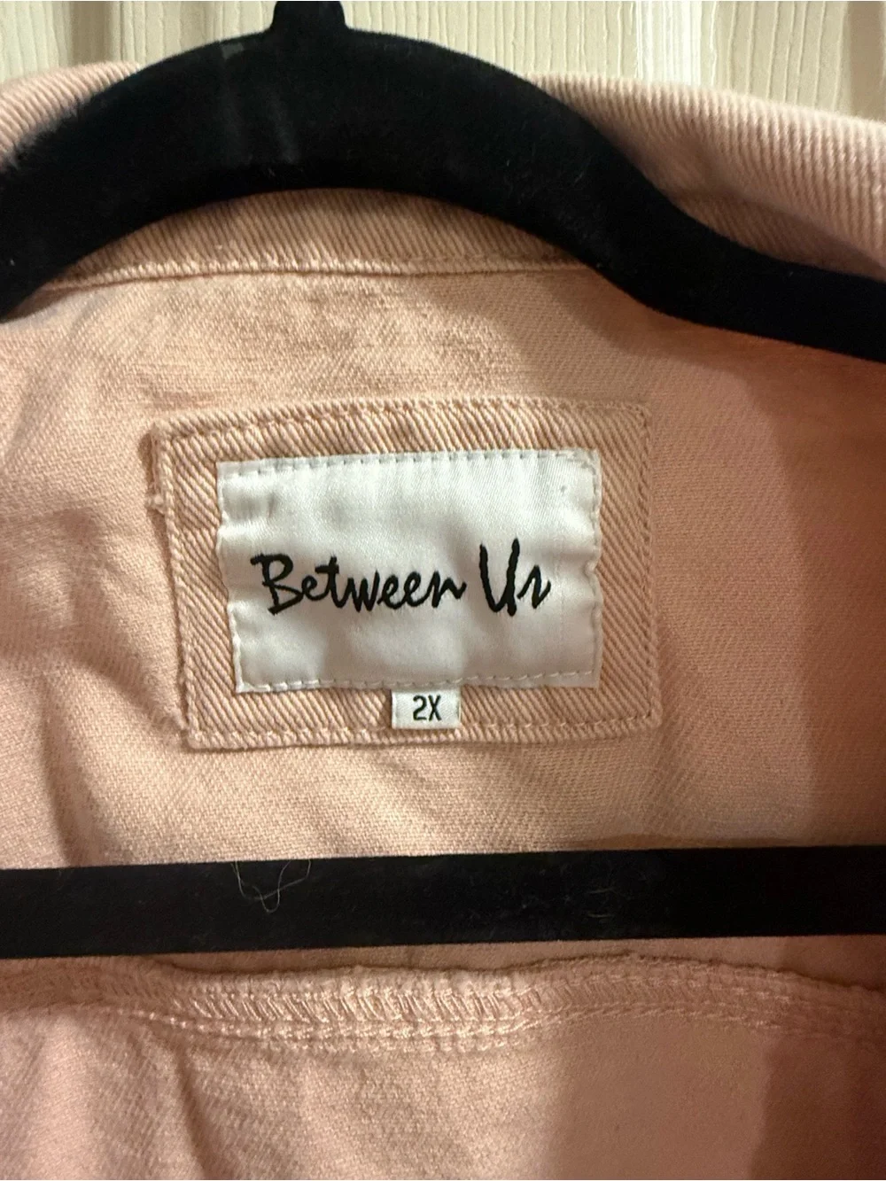 Pale Pink Cropped Denim Jacket - Women's
